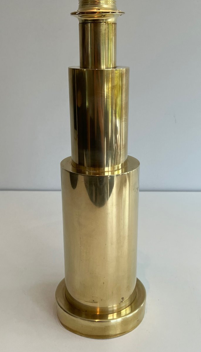 Pair Of Modernist Brass Table Lamps. French Work. Circa 1970-photo-6