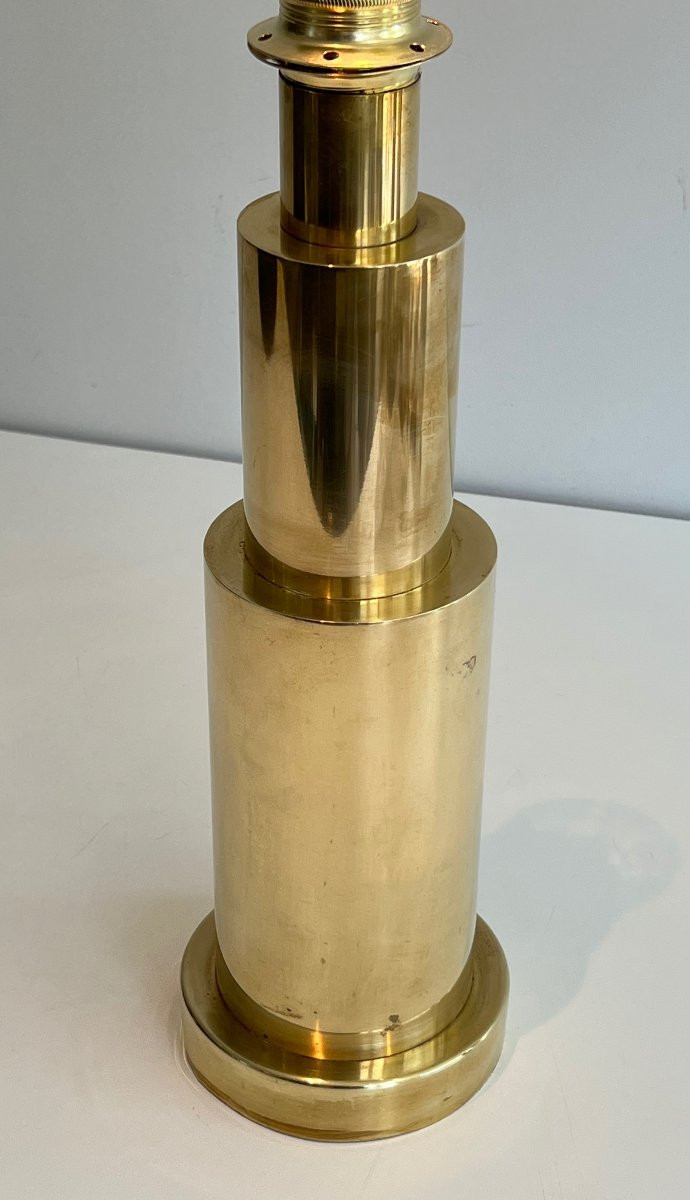 Pair Of Modernist Brass Table Lamps. French Work. Circa 1970-photo-7