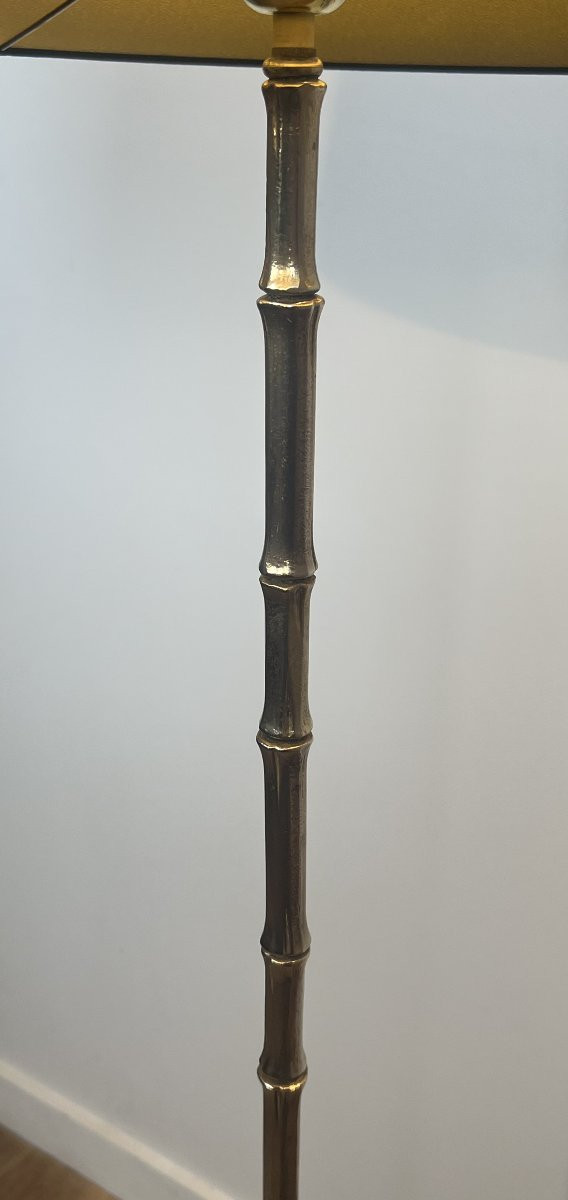 Faux-bamboo Bronze Floor Lamp. French Work By Maison Bagués. Circa 1940-photo-3