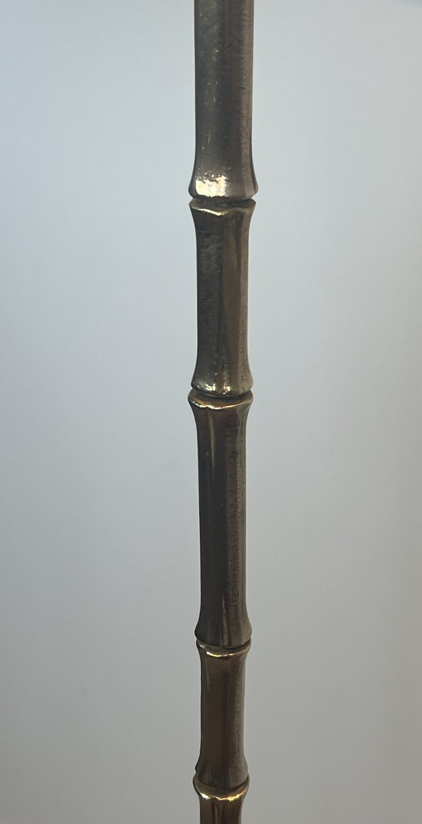 Faux-bamboo Bronze Floor Lamp. French Work By Maison Bagués. Circa 1940-photo-4