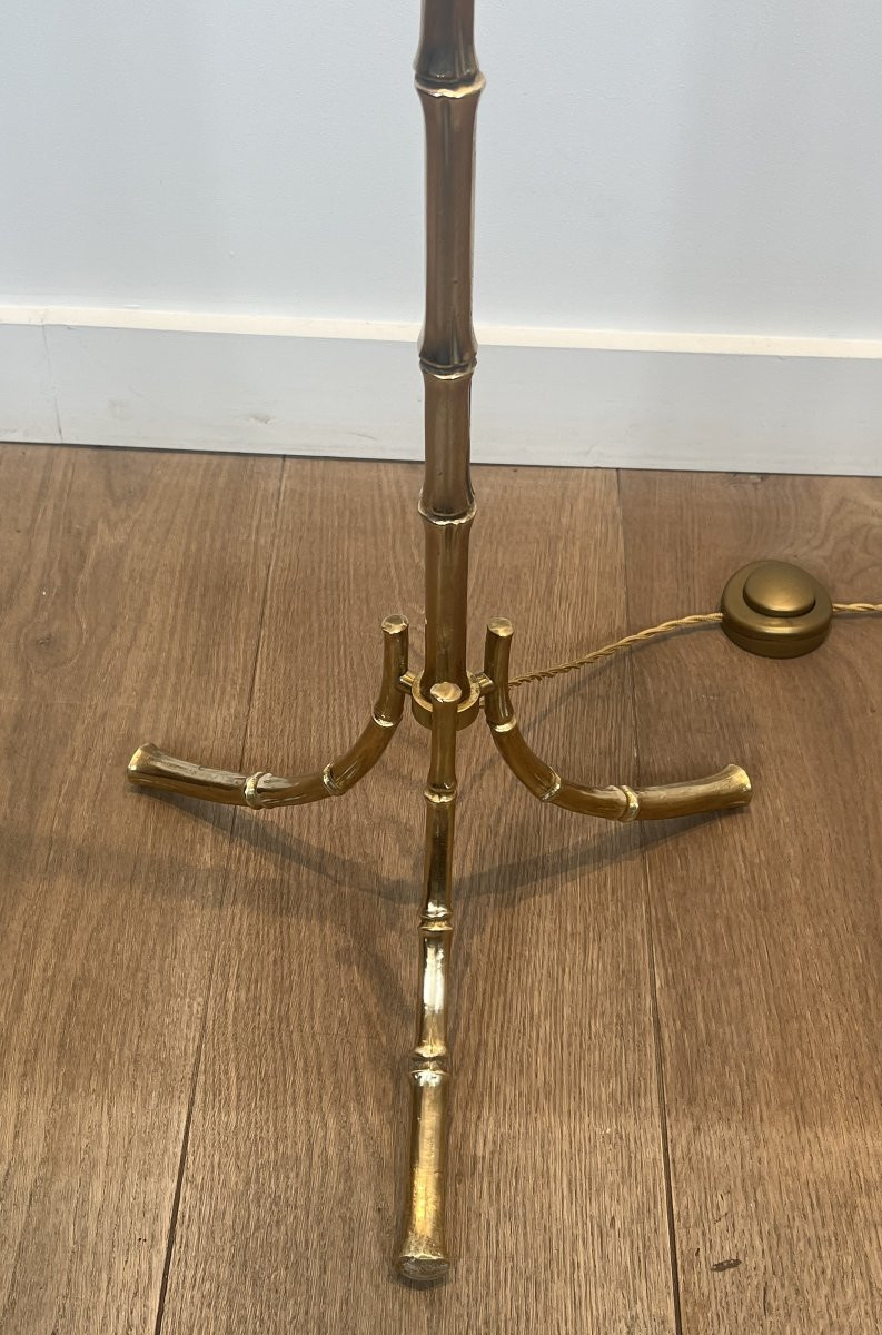 Faux-bamboo Bronze Floor Lamp. French Work By Maison Bagués. Circa 1940-photo-7