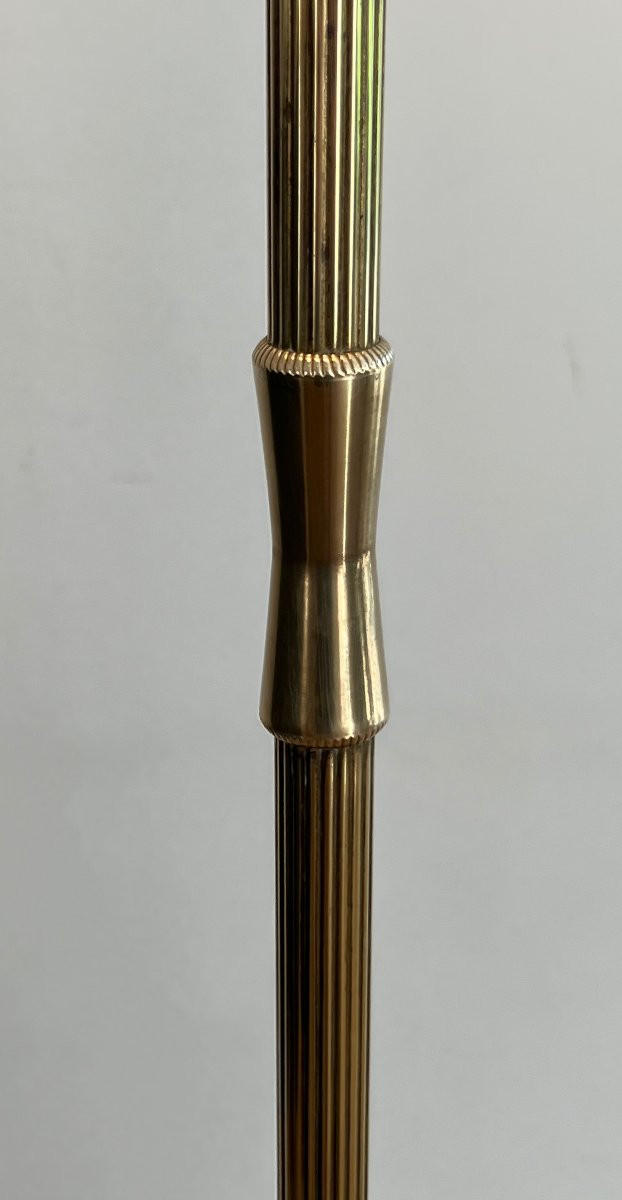 Brass Neoclassical Style Tripode Floor Lamp With Claw Feet. French Work By Maison Jansen. Circa-photo-3