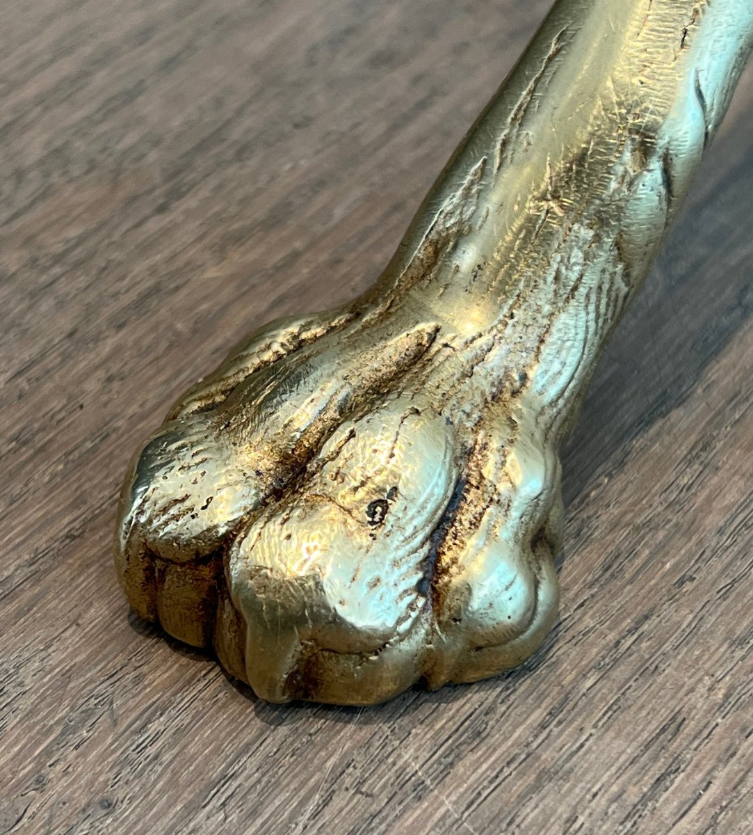 Brass Neoclassical Style Tripode Floor Lamp With Claw Feet. French Work By Maison Jansen. Circa-photo-7