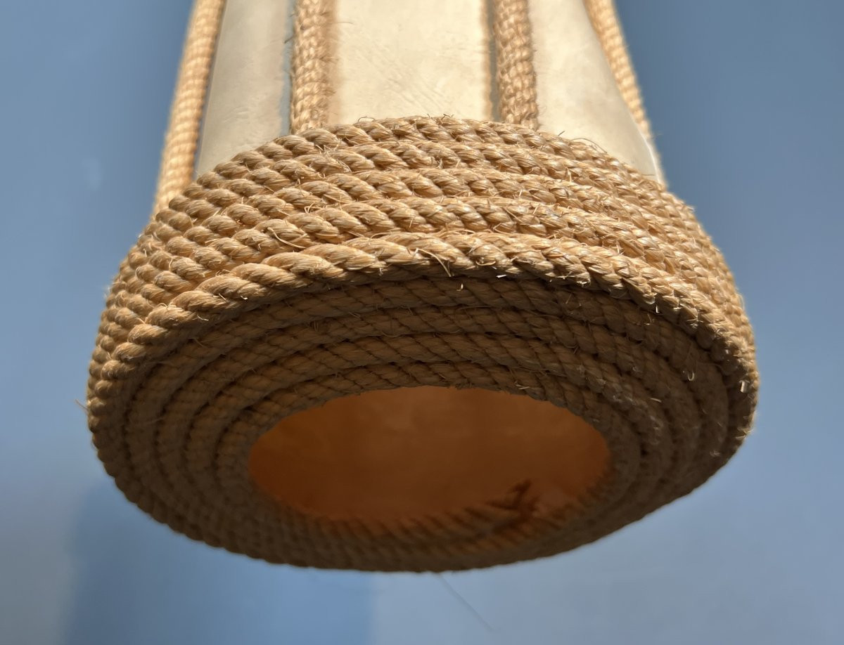 Rope Lantern. French Work By Adrien Audoux & Frida Minet. Circa 1950-photo-5