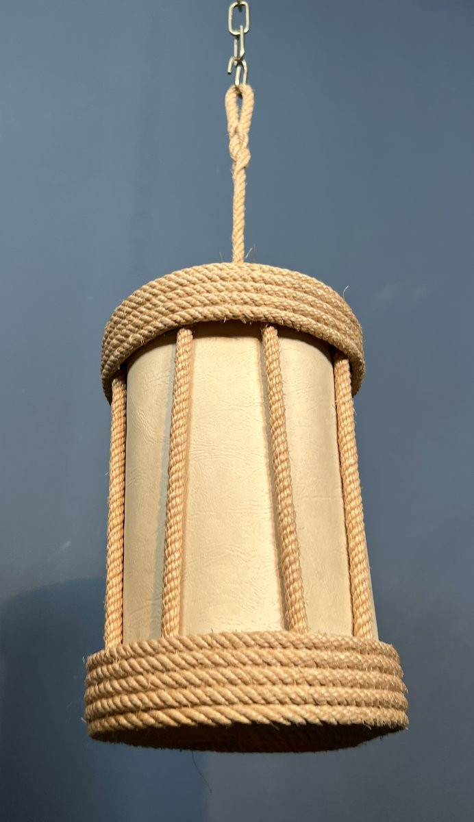 Rope Lantern. French Work By Adrien Audoux & Frida Minet. Circa 1950-photo-7