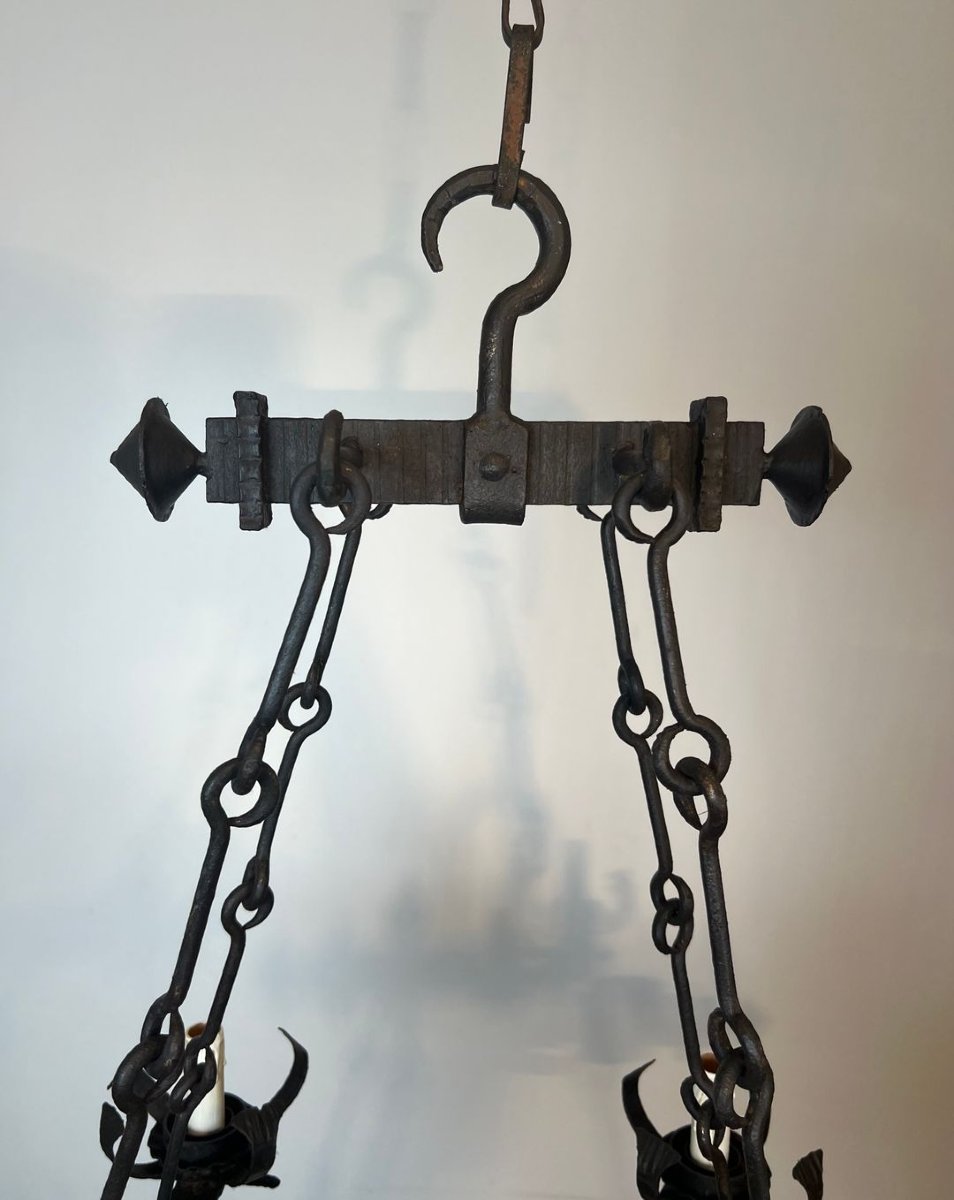 4 Lights Gothic Style Wrought Iron Chandelier-photo-1