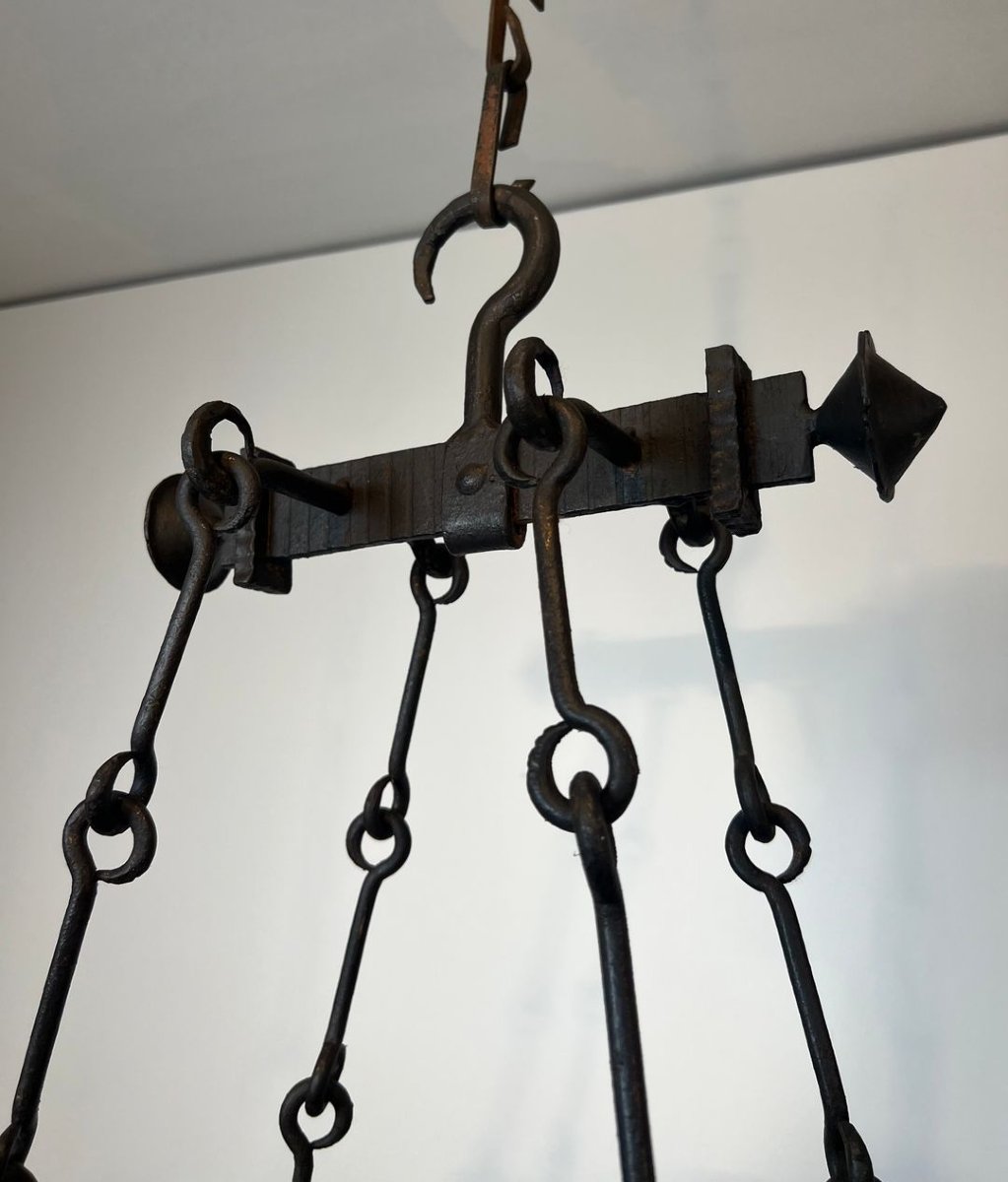 4 Lights Gothic Style Wrought Iron Chandelier-photo-2