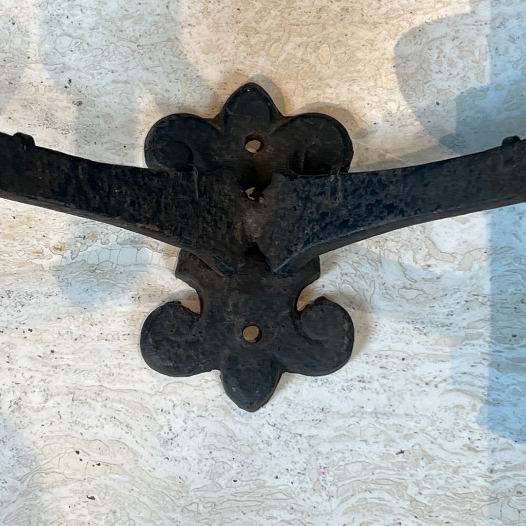 Pair Of Gothic Style Wrought Iron Wall Lights With 2 Arms-photo-3