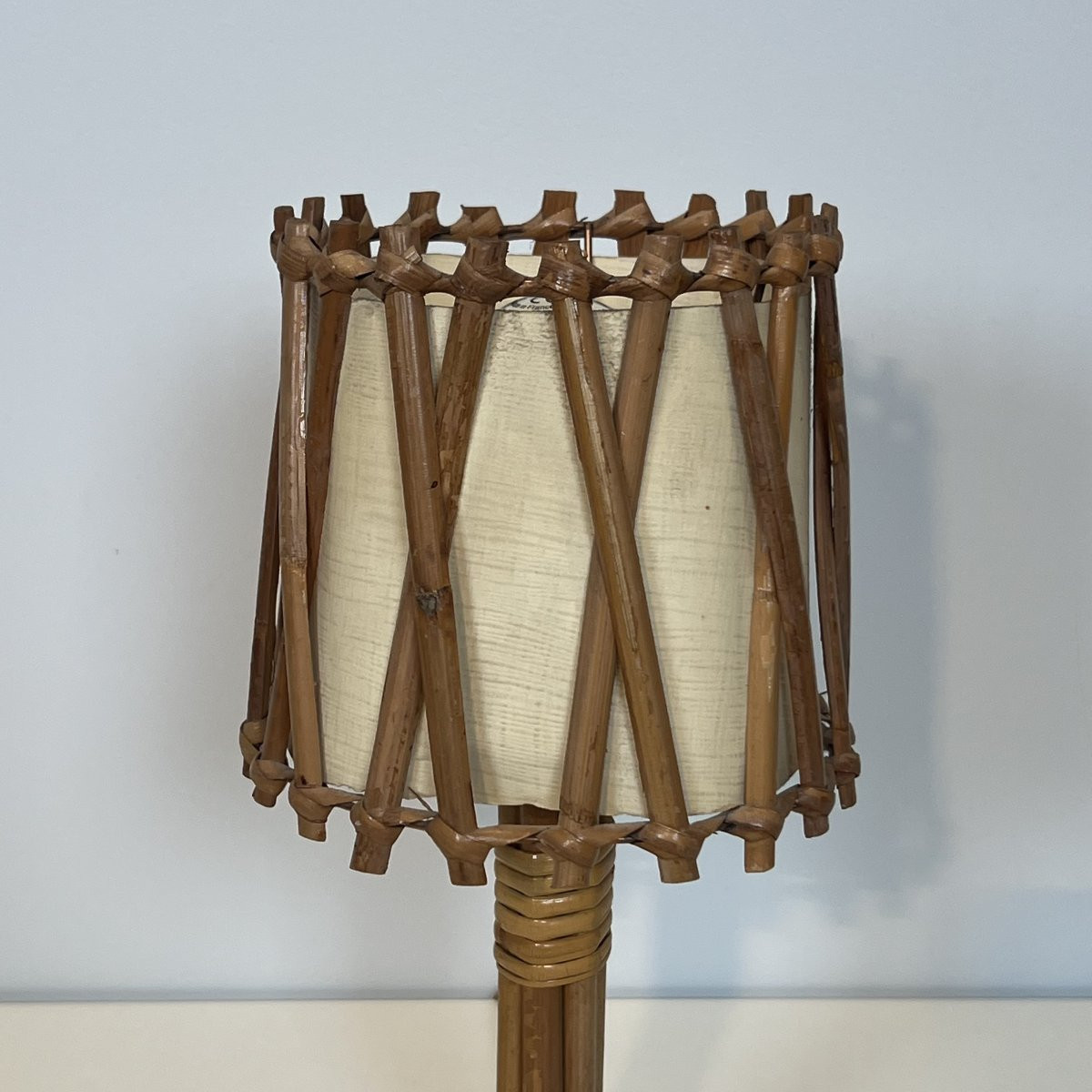 Lampe de Table en Rotin de Louis Sognot-photo-4
