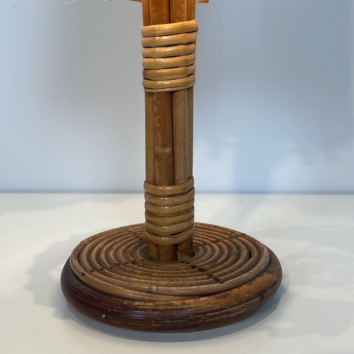 Lampe de Table en Rotin de Louis Sognot-photo-6