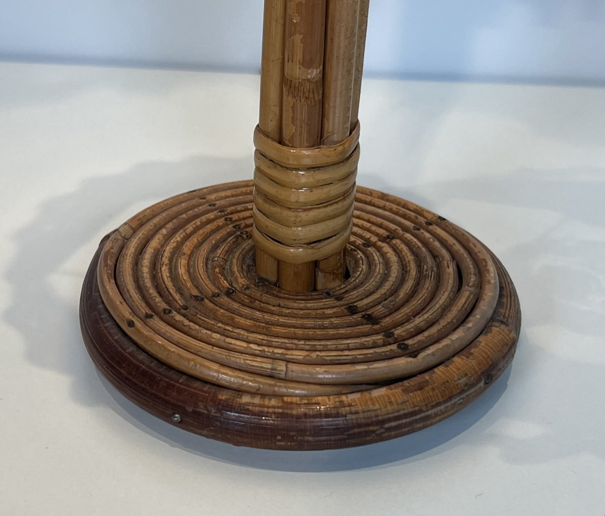 Lampe de Table en Rotin de Louis Sognot-photo-7