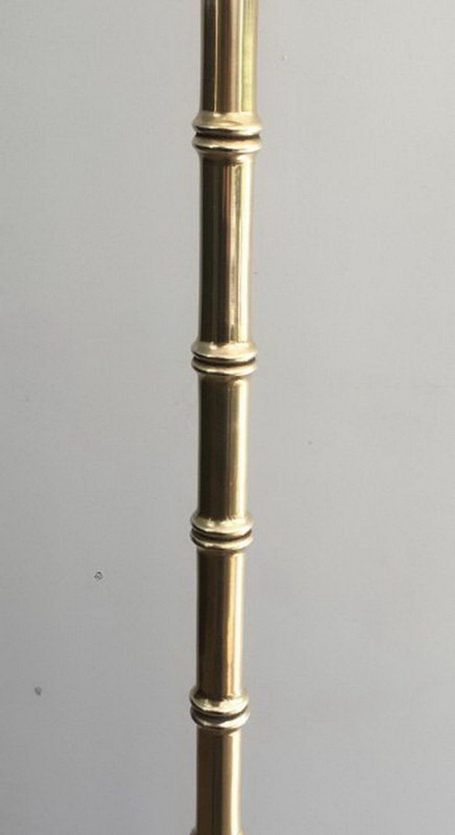Faux-bambou Bronze And Brass Floor Lamp By Jacques Adnet-photo-3