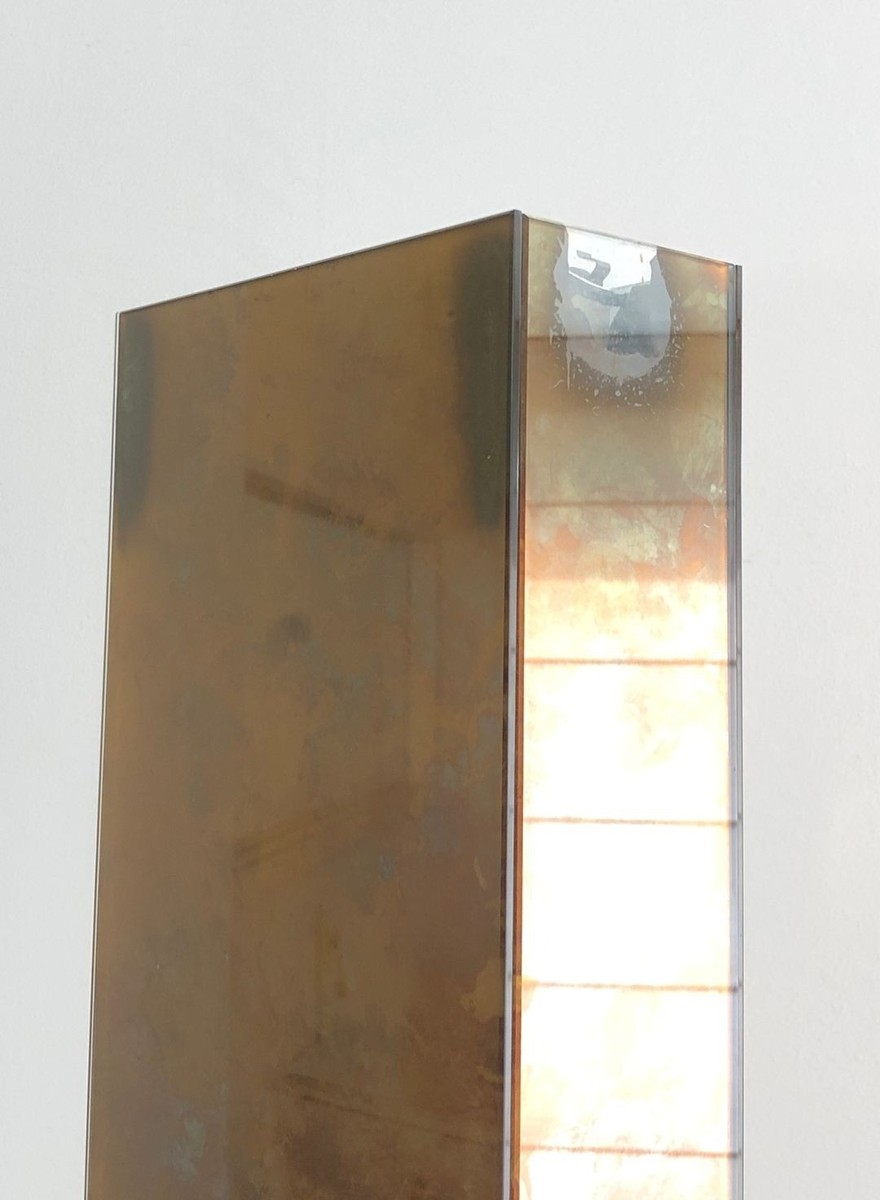 Gilt Lucite And Gilt Metal Floor Lamp, Italian Work, Circa 1970-photo-2