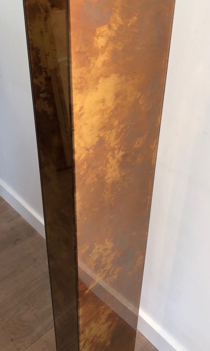 Gilt Lucite And Gilt Metal Floor Lamp, Italian Work, Circa 1970-photo-3