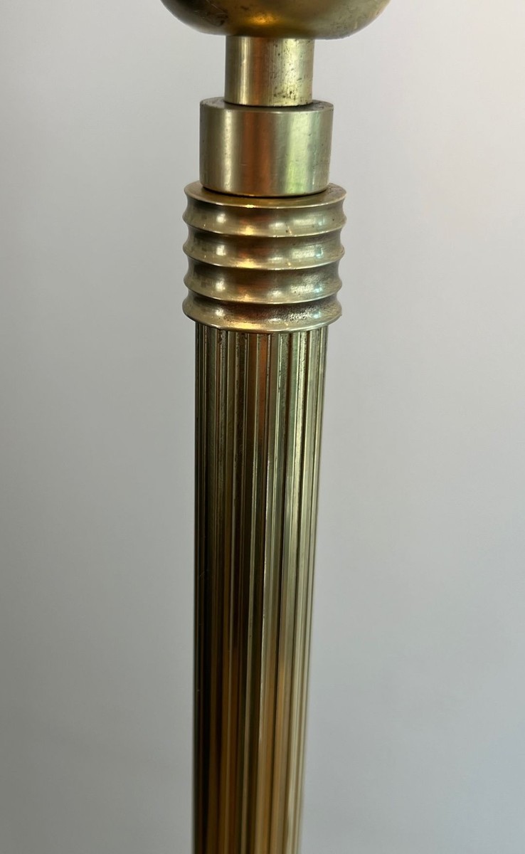 Neoclassical Brass Floor Lamp With Claw Feet, By Maison Jansen, French Work, Circa 1940-photo-2
