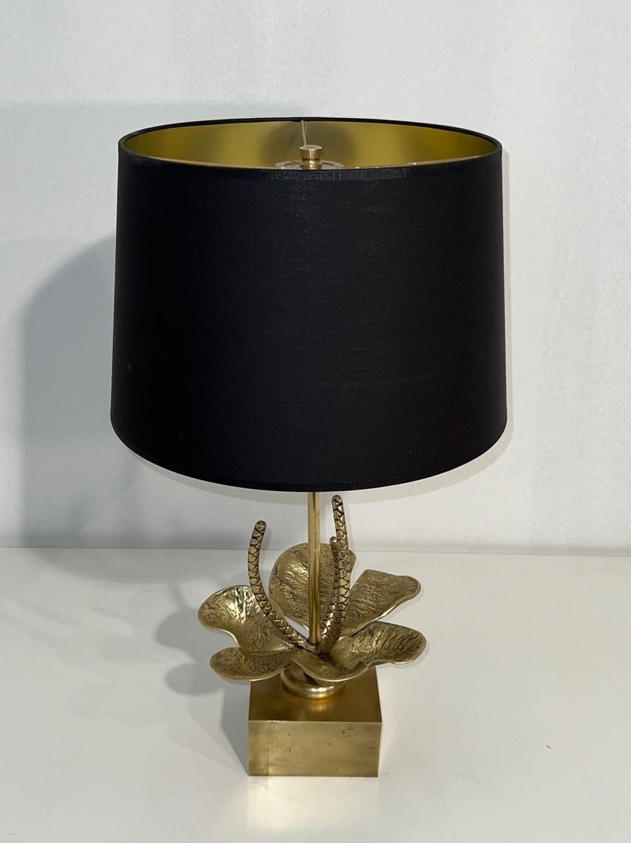Nénuphar Table Lamp In Bronze And Brass, Attributed To Maison Charles, Circa 1970-photo-3