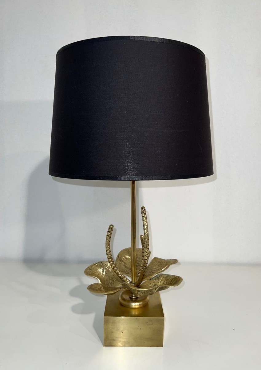 Nénuphar Table Lamp In Bronze And Brass, Attributed To Maison Charles, Circa 1970-photo-4