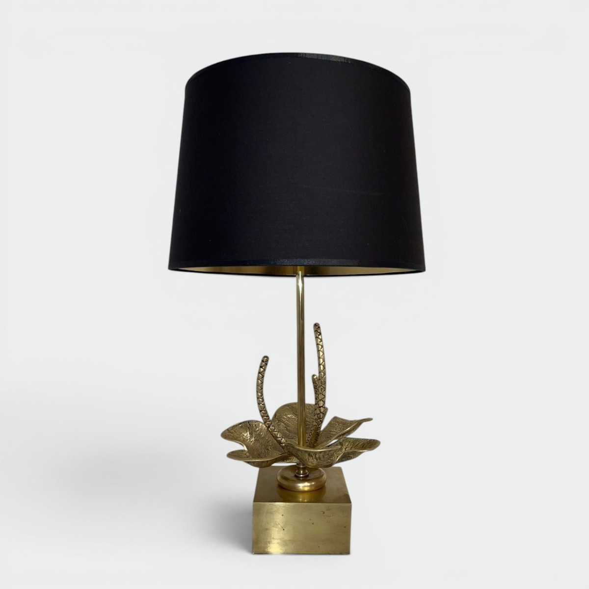 Nénuphar Table Lamp In Bronze And Brass, Attributed To Maison Charles, Circa 1970