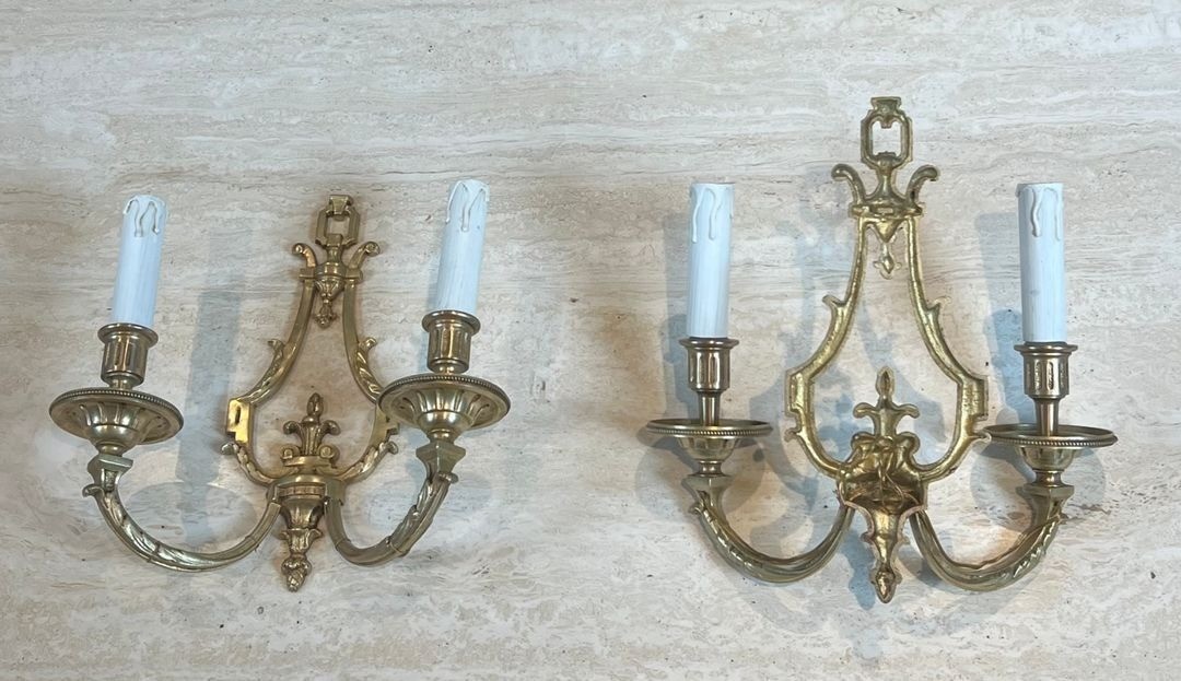 Pair Of Louis The 16th Style Bronze Wall Lights By Lucien Gau-photo-8