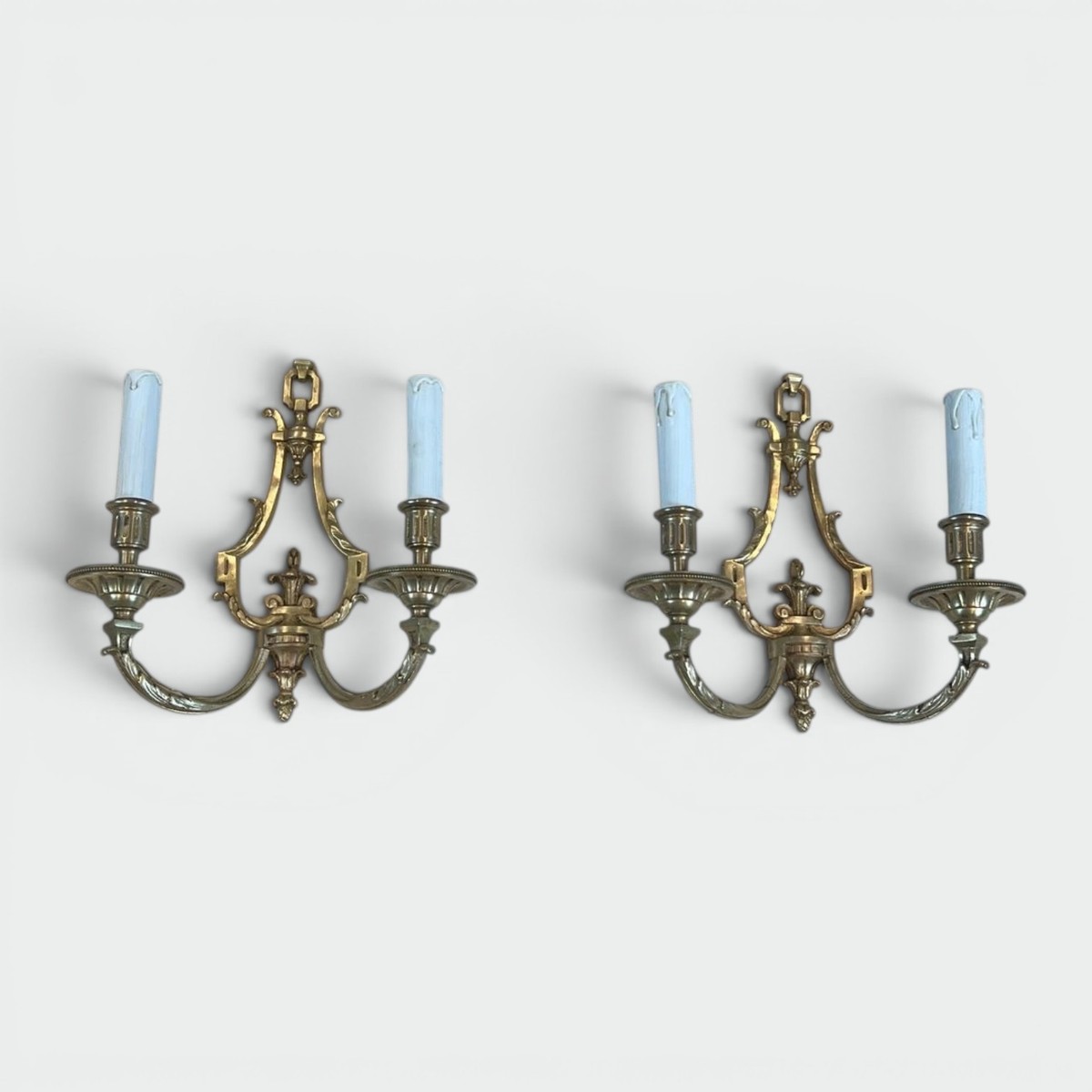 Pair Of Louis The 16th Style Bronze Wall Lights By Lucien Gau