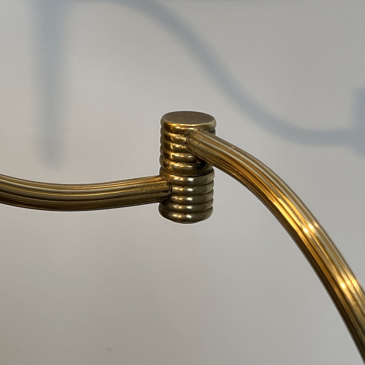 Floor Reading Lamp With Adjustable Arm In Gilt Brass. Neoclassical Style. French Work. Circa 19-photo-4
