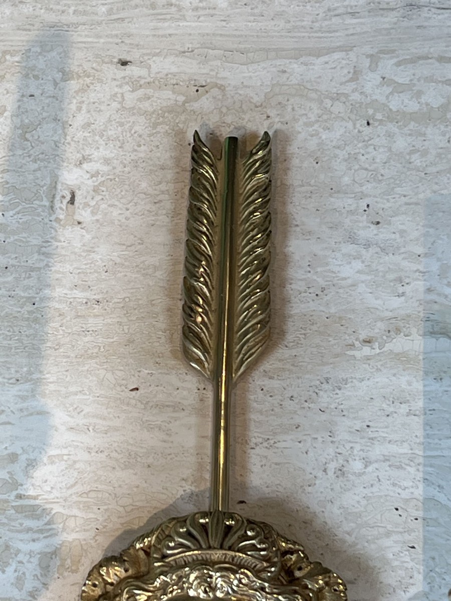 Pair Of Two-light Bronze Sconces With Arrow And Bacchante Mask Decoration. Neoclassical Style. -photo-3