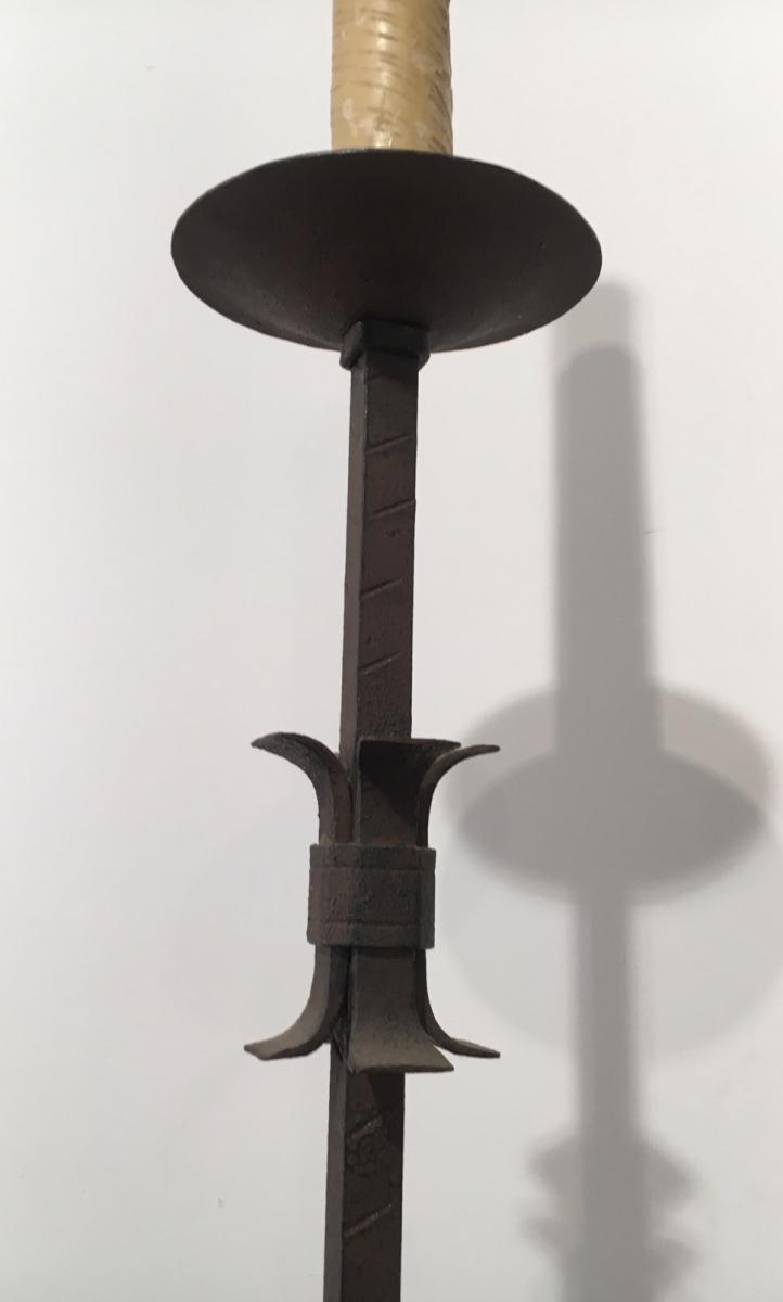 Wrought Iron Floor Lamp. French. Circa 1940-photo-3