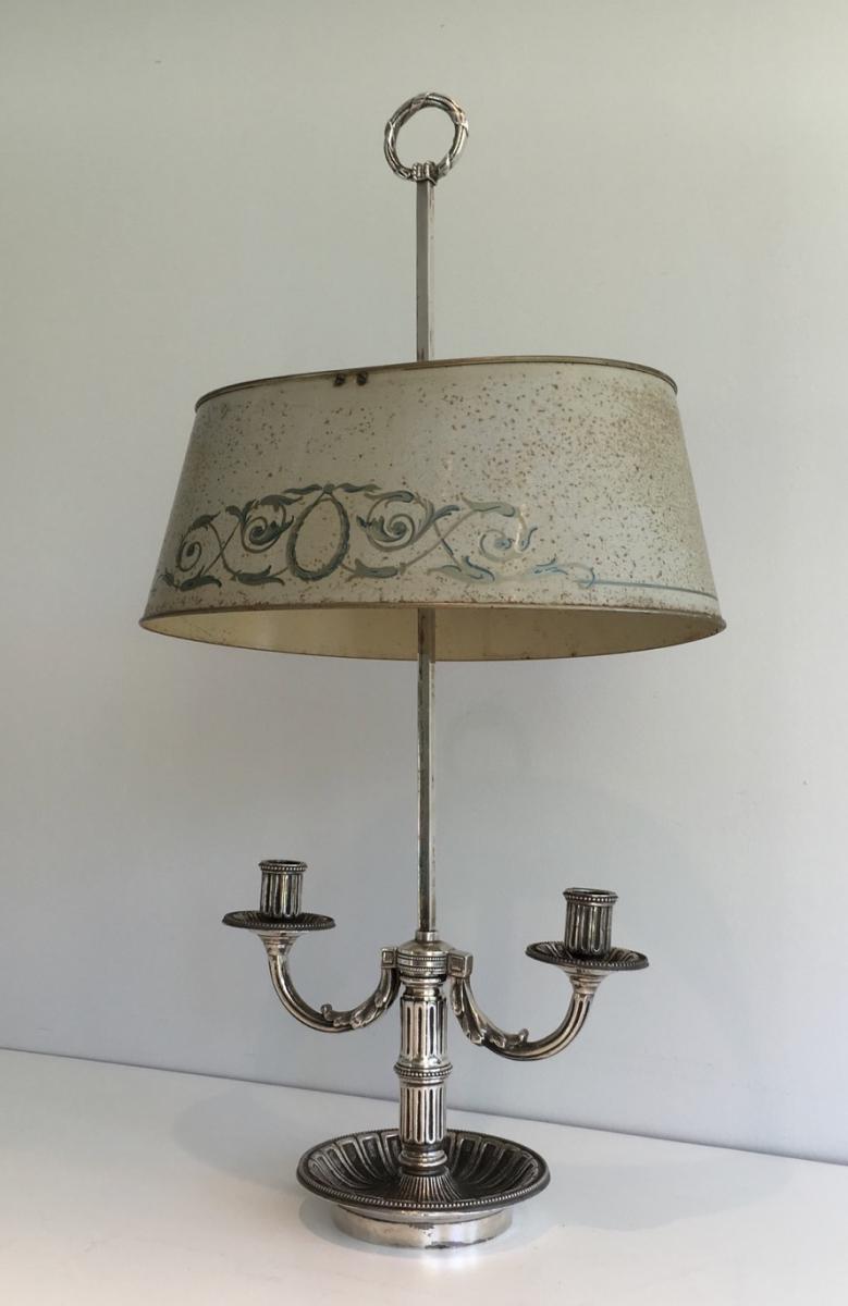 Hot Water Bottle Lamp Louis XVI Silver Sheet Metal Painted.-photo-4