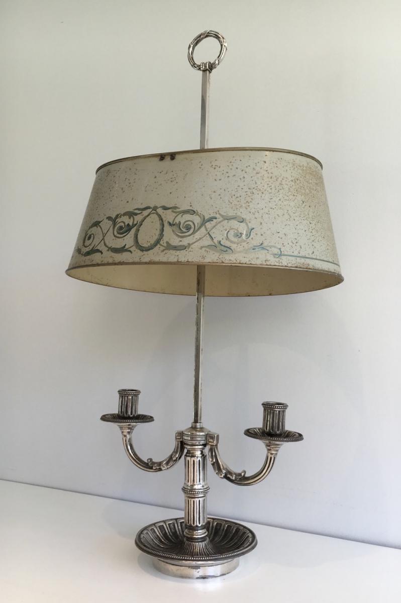 Hot Water Bottle Lamp Louis XVI Silver Sheet Metal Painted.-photo-5