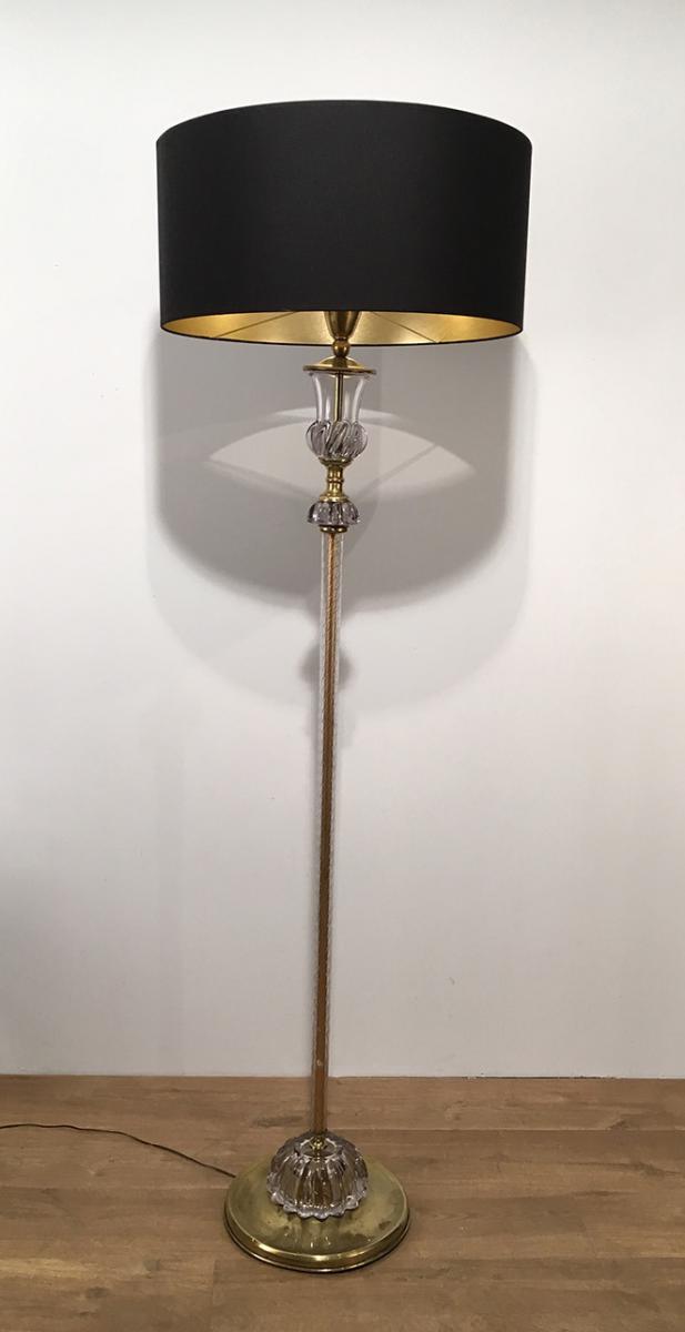 Attributed To Barovier & Toso. Murano Glass Floor Lamp. About 1940