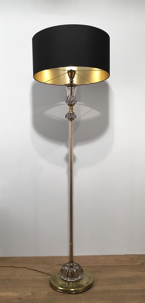 Attributed To Barovier & Toso. Murano Glass Floor Lamp. About 1940-photo-3