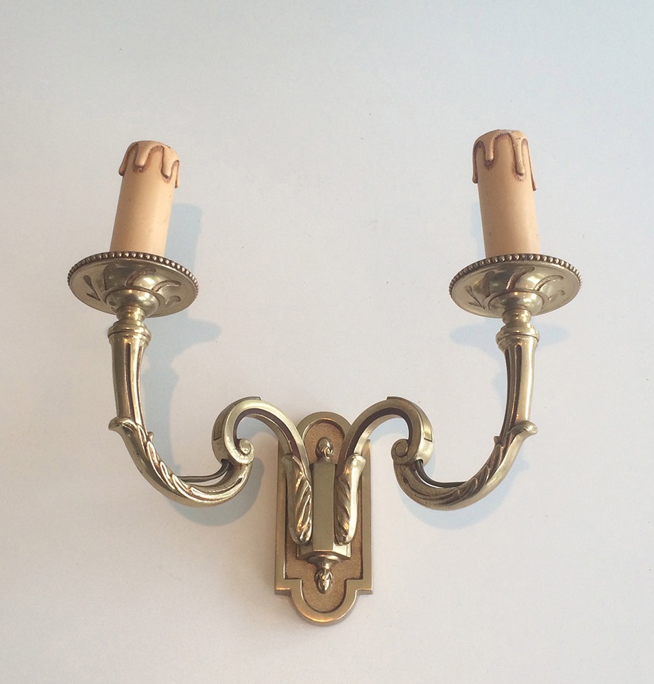 Pair Of Neoclassical Sconces In Bronze. Around 1970-photo-3