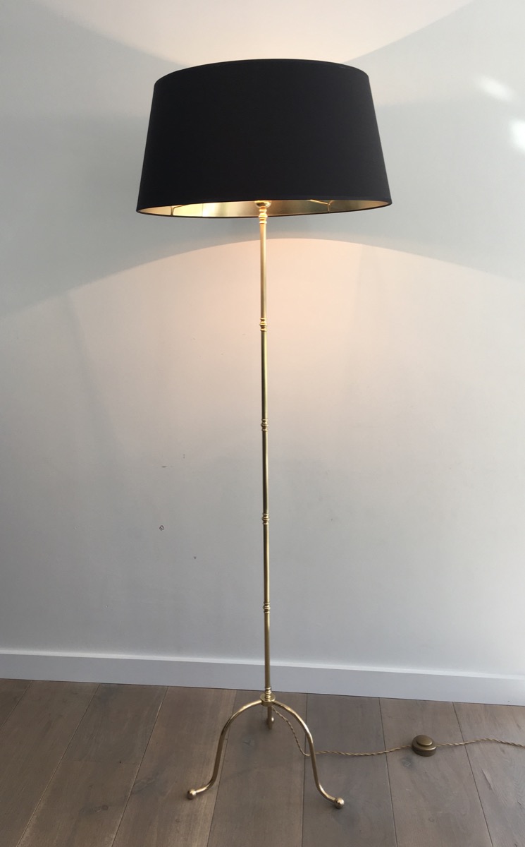 Neoclassical Floor Lamp In Brass. Around 1940
