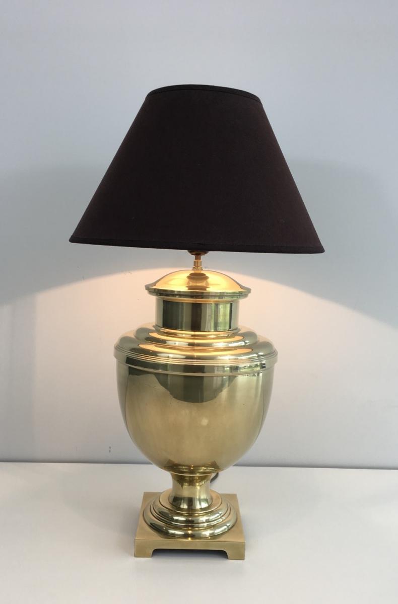 Baluster Brass Table Lamp. French Work In The Neoclassical Style. Circa 1970-photo-2