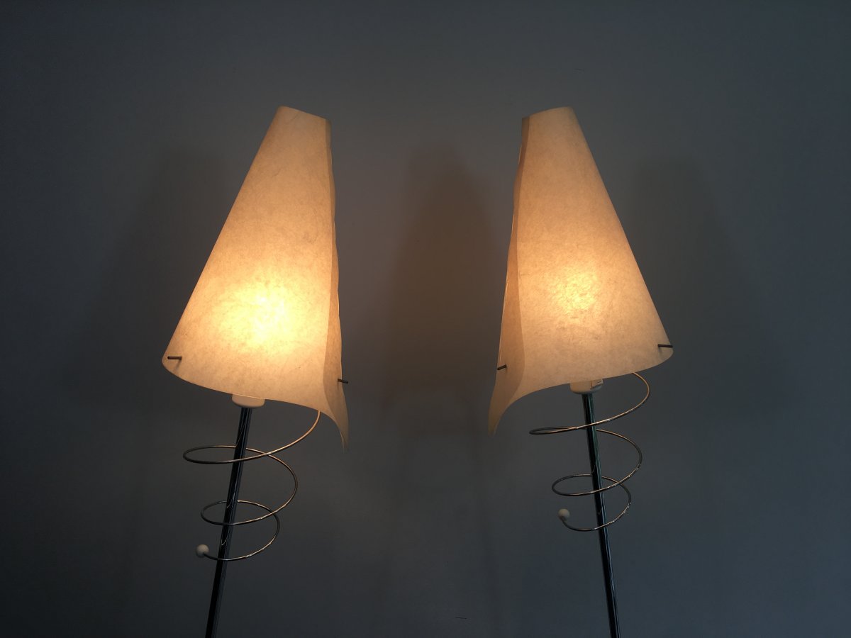 Lot De 2 Abat-jours Plastique Blanc Champignon - Pour Lampadaire Ou Lampe De Table - 28.2 Cm