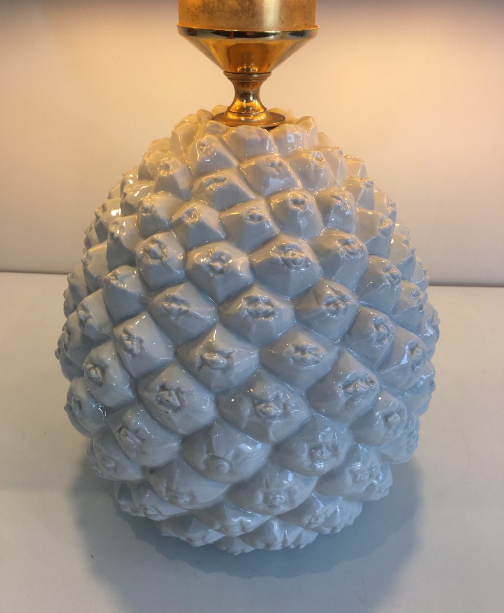 Lampe Ananas Design En Porcelaine. Italie. Vers 1970-photo-1