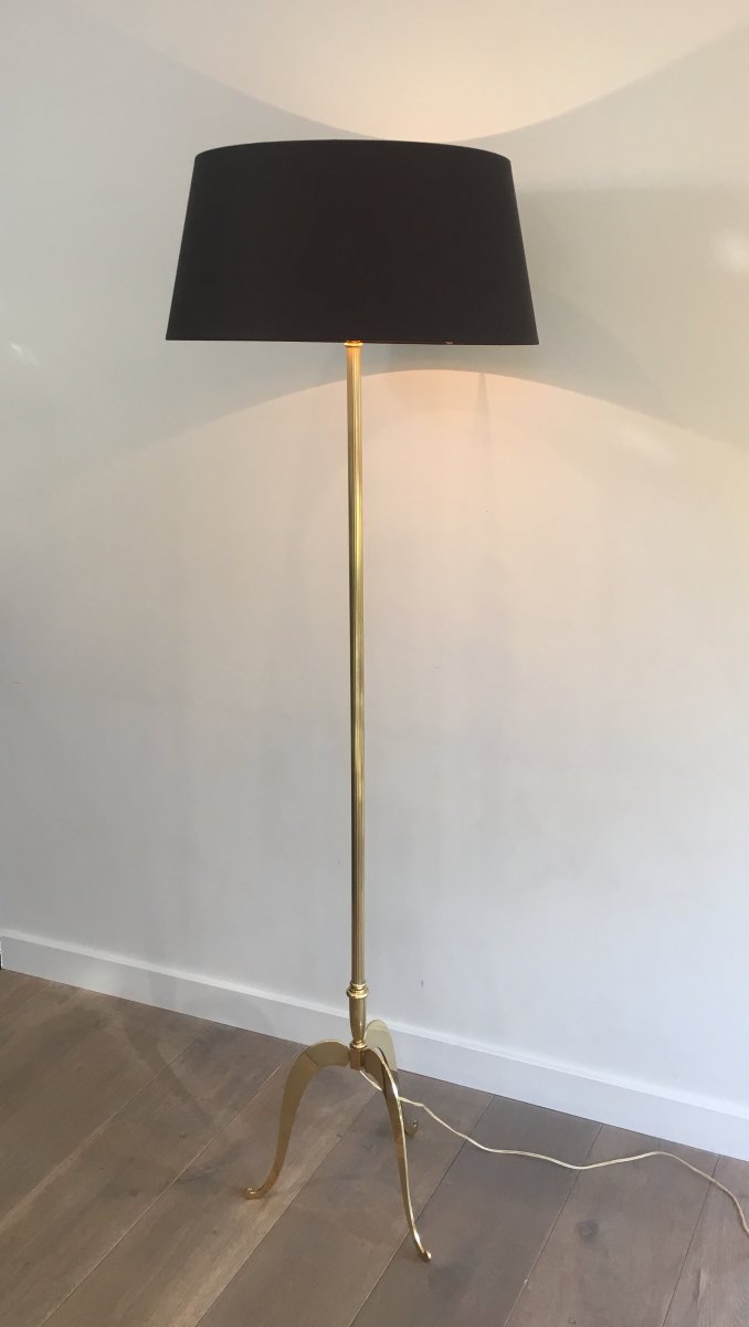 Neoclassical Style Brass Floor Lamp. French. Circa 1940-photo-2