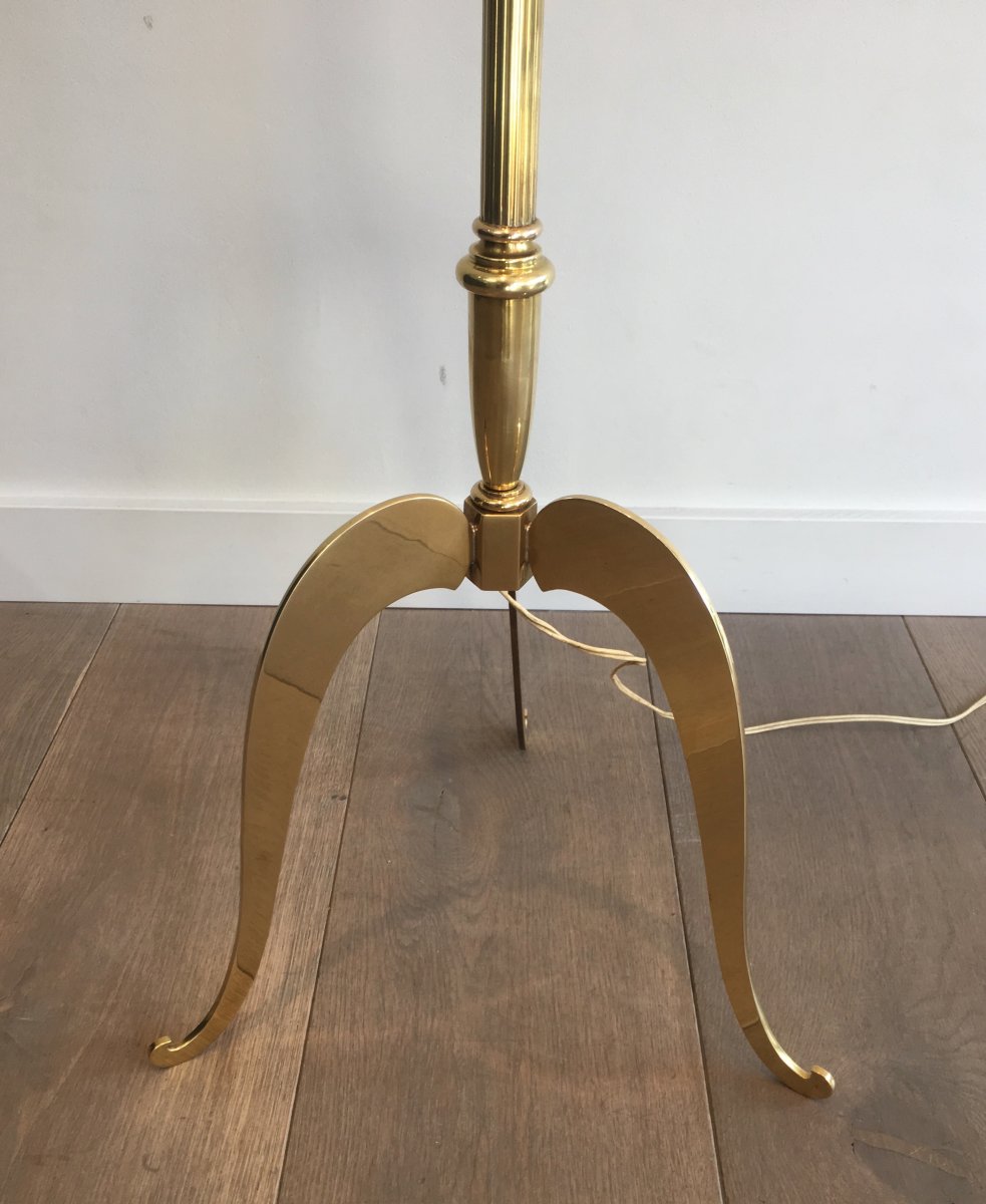 Neoclassical Style Brass Floor Lamp. French. Circa 1940-photo-4