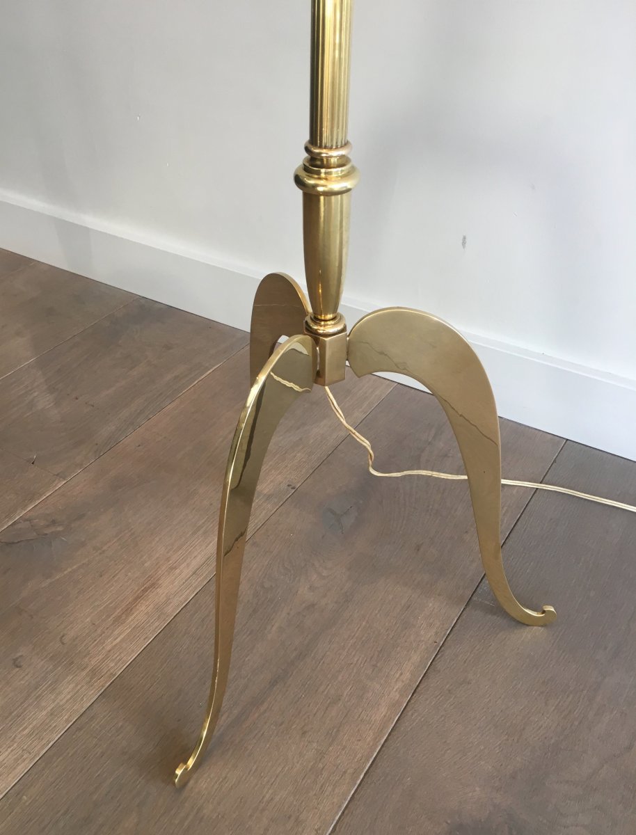 Neoclassical Style Brass Floor Lamp. French. Circa 1940-photo-5