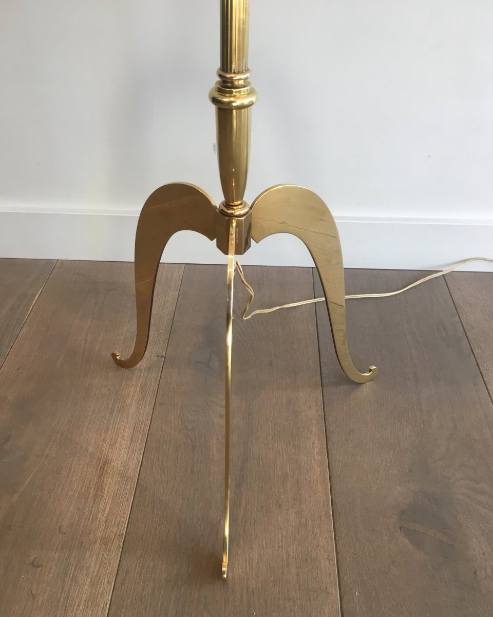 Neoclassical Style Brass Floor Lamp. French. Circa 1940-photo-6