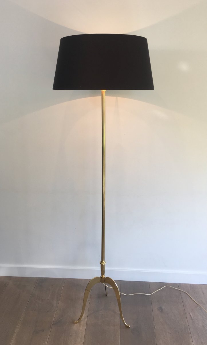 Neoclassical Style Brass Floor Lamp. French. Circa 1940-photo-7