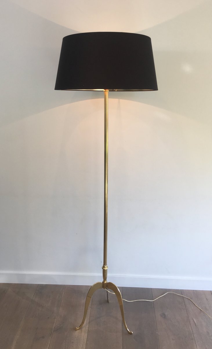 Neoclassical Style Brass Floor Lamp. French. Circa 1940