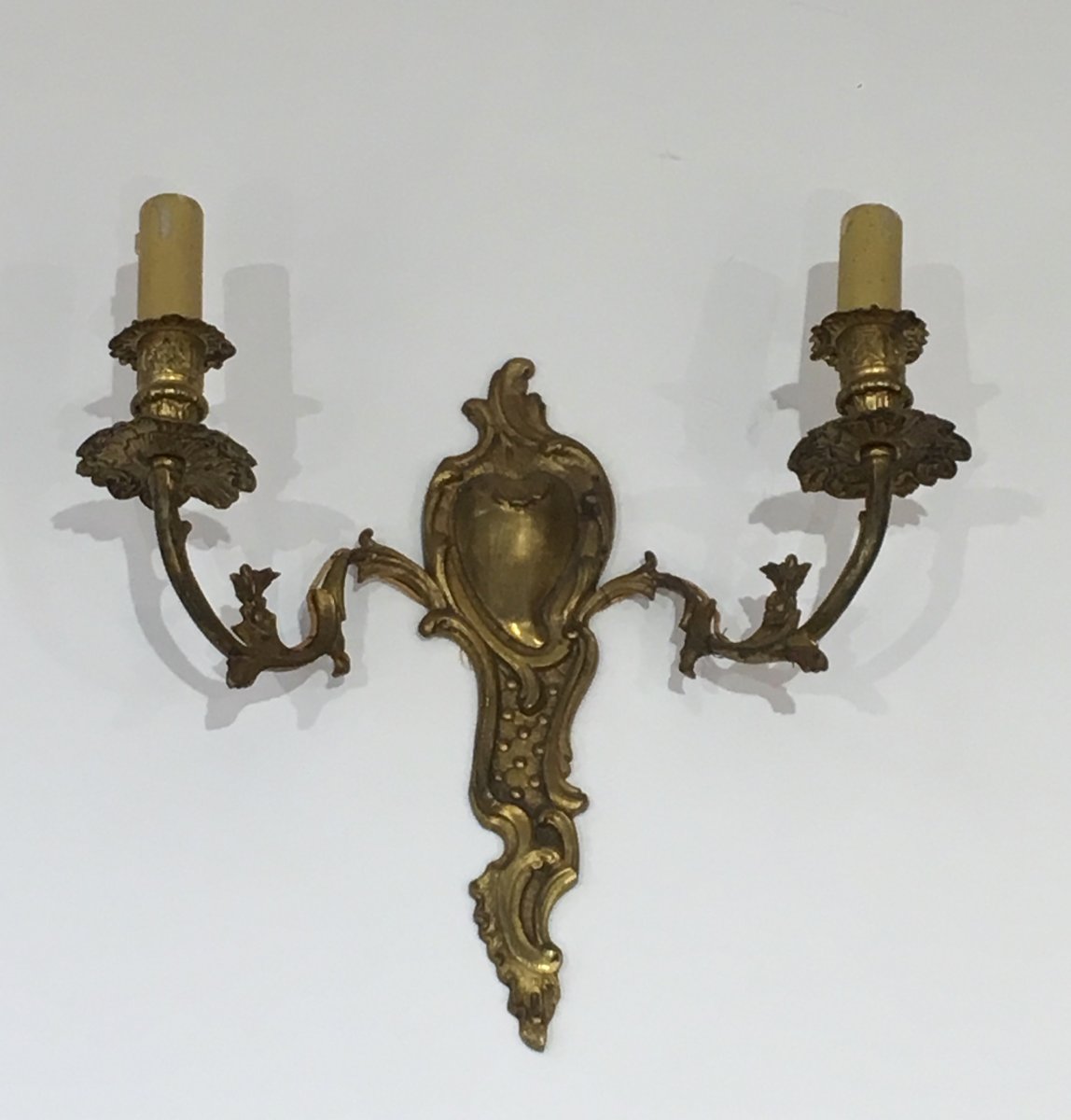 Pair Of Louis The 15th Style Bronze Wall Sconces. French. Circa 1920-photo-2