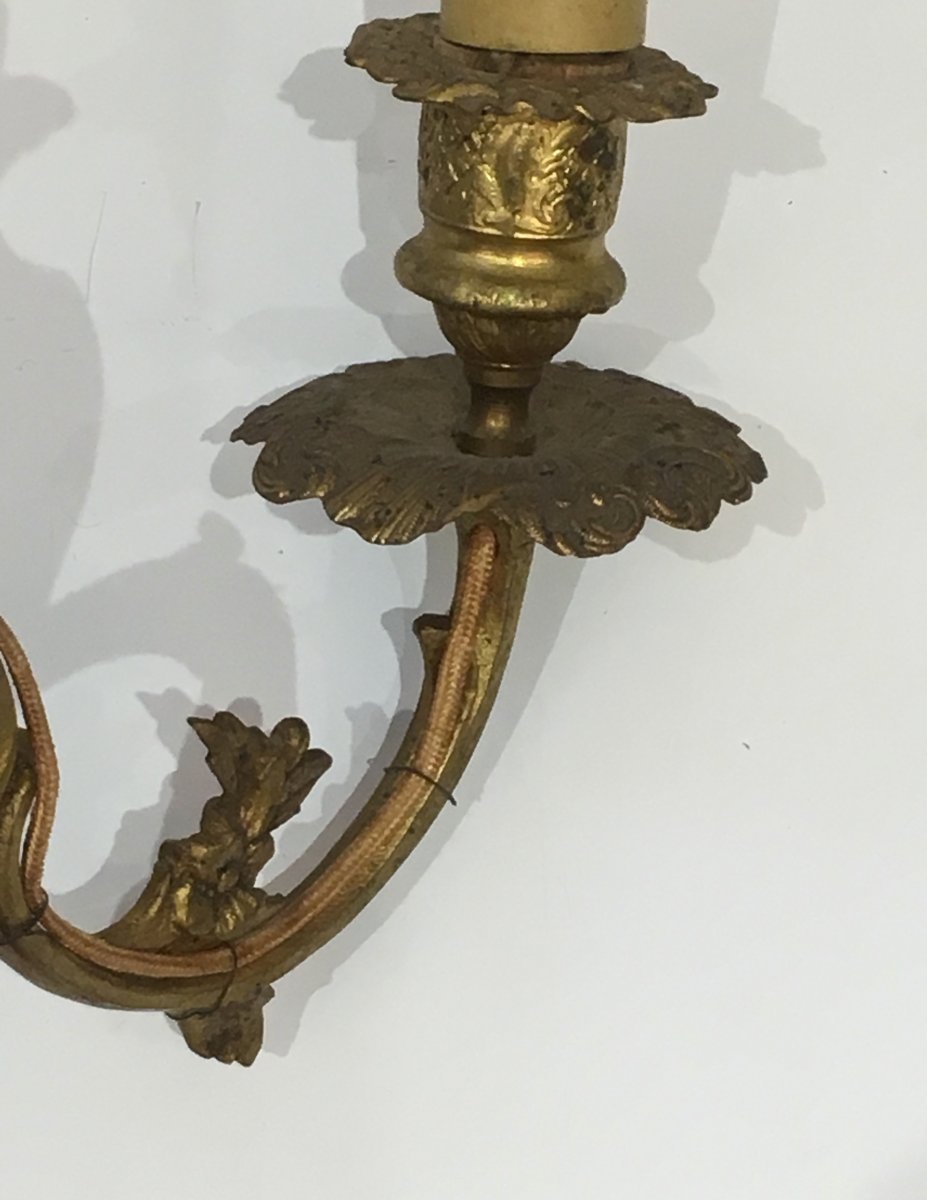 Pair Of Louis The 15th Style Bronze Wall Sconces. French. Circa 1920-photo-4