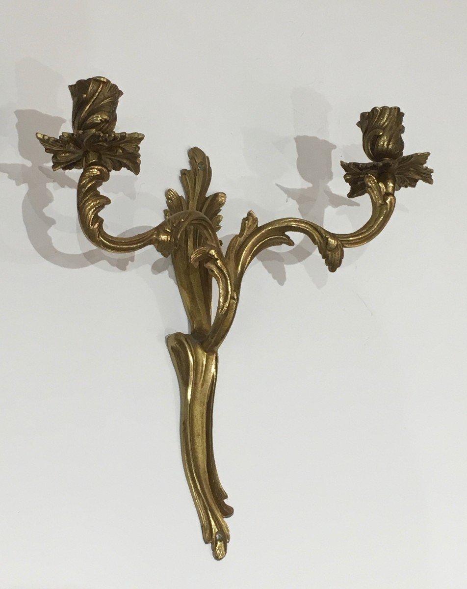 Paire d'Appliques En Bronze De Style Louis XV. Travail Français. Vers 1950-photo-4