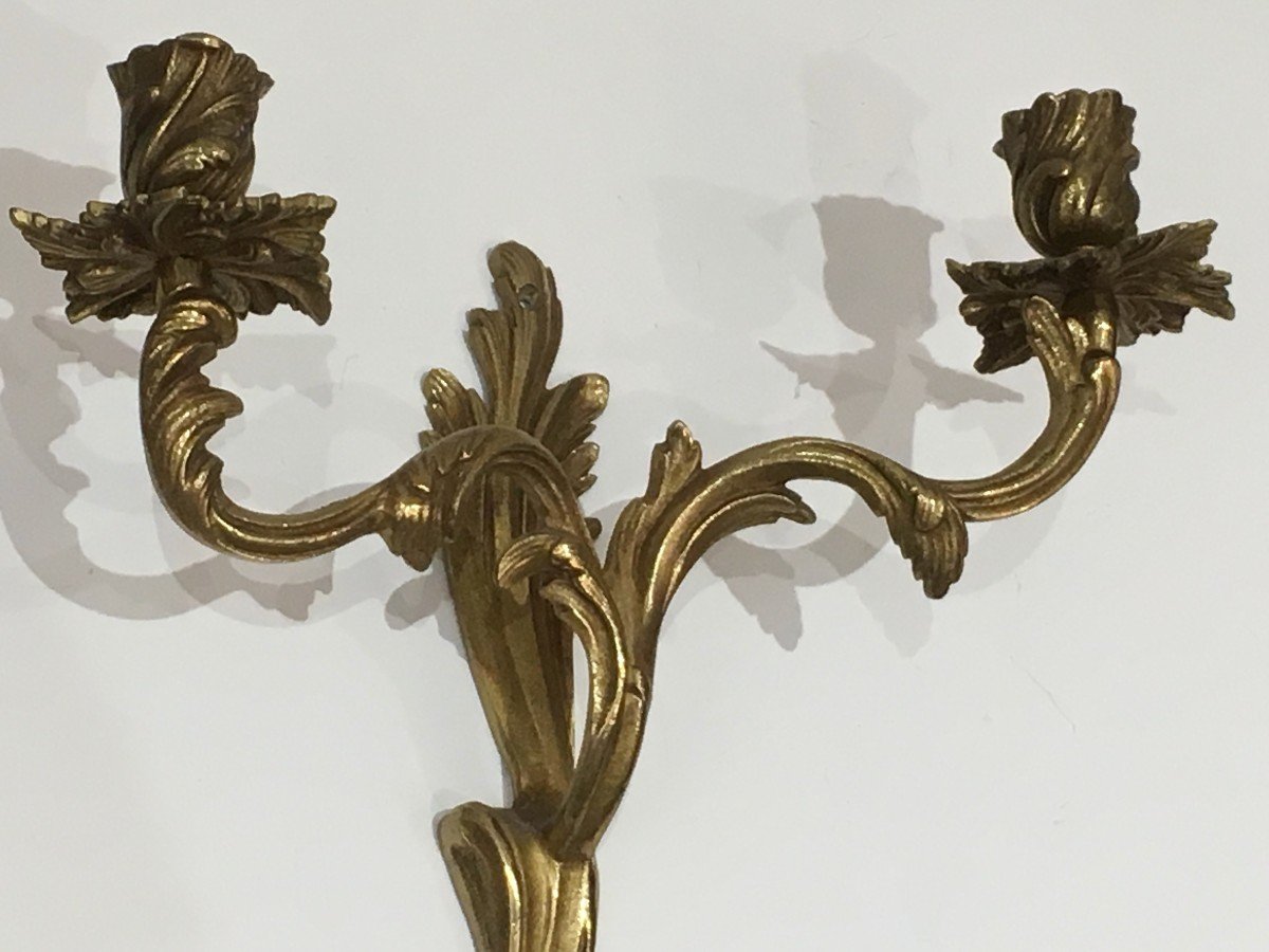 Paire d'Appliques En Bronze De Style Louis XV. Travail Français. Vers 1950-photo-2