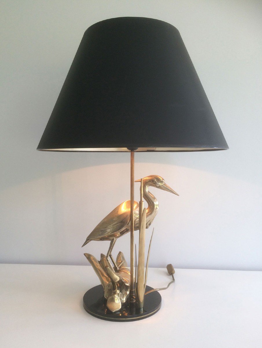 Fine Brass Heron Table Lamp. French. Circa 1970