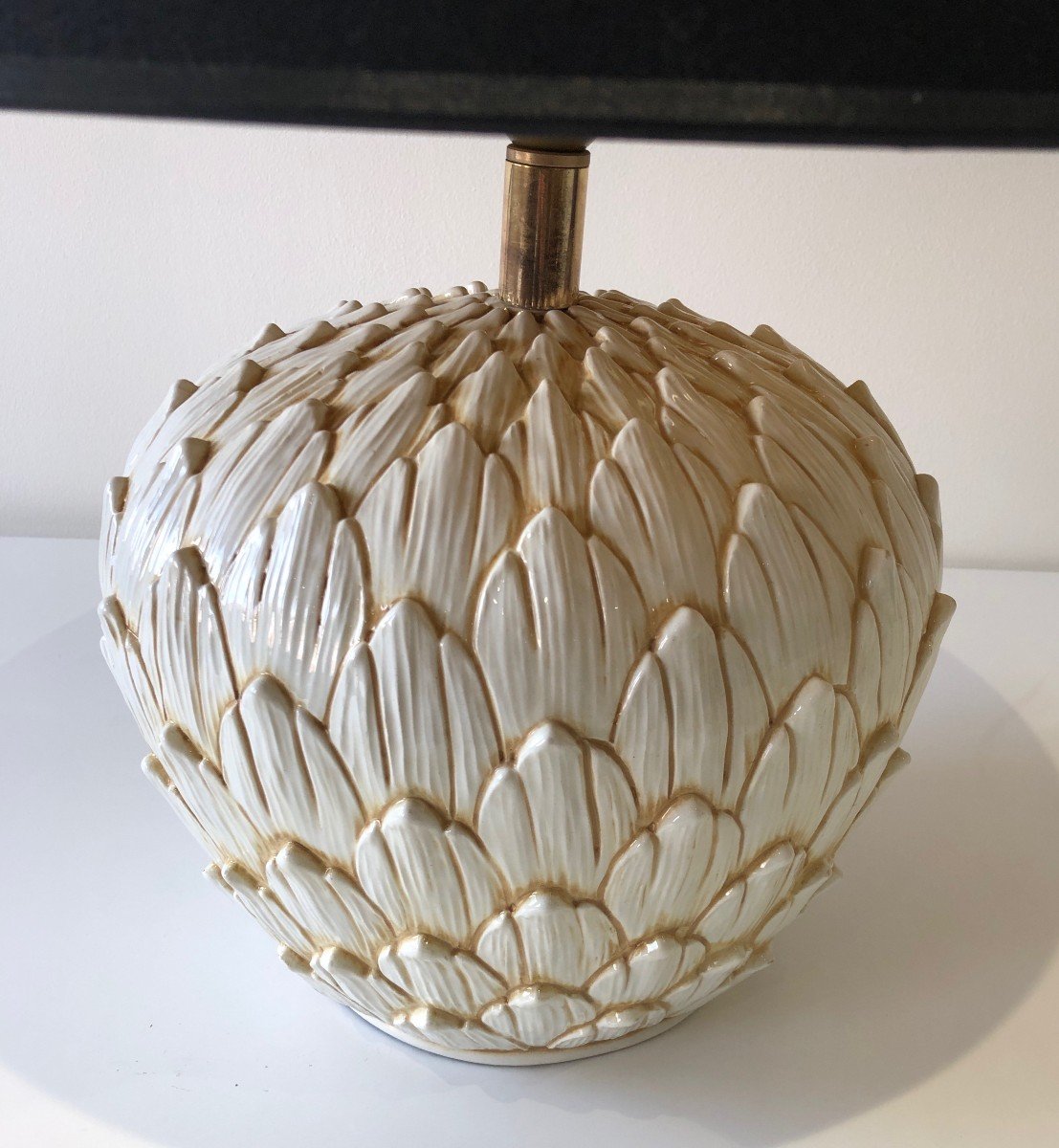 Lampe Artichaut En Céramique. Travail Français. Vers 1970-photo-3
