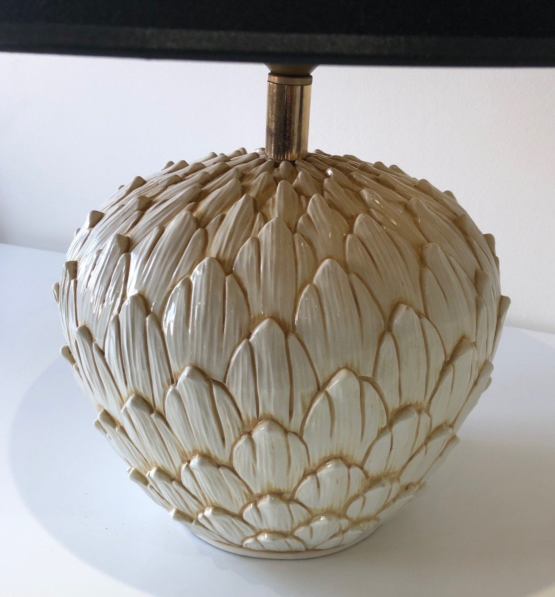 Lampe Artichaut En Céramique. Travail Français. Vers 1970-photo-4