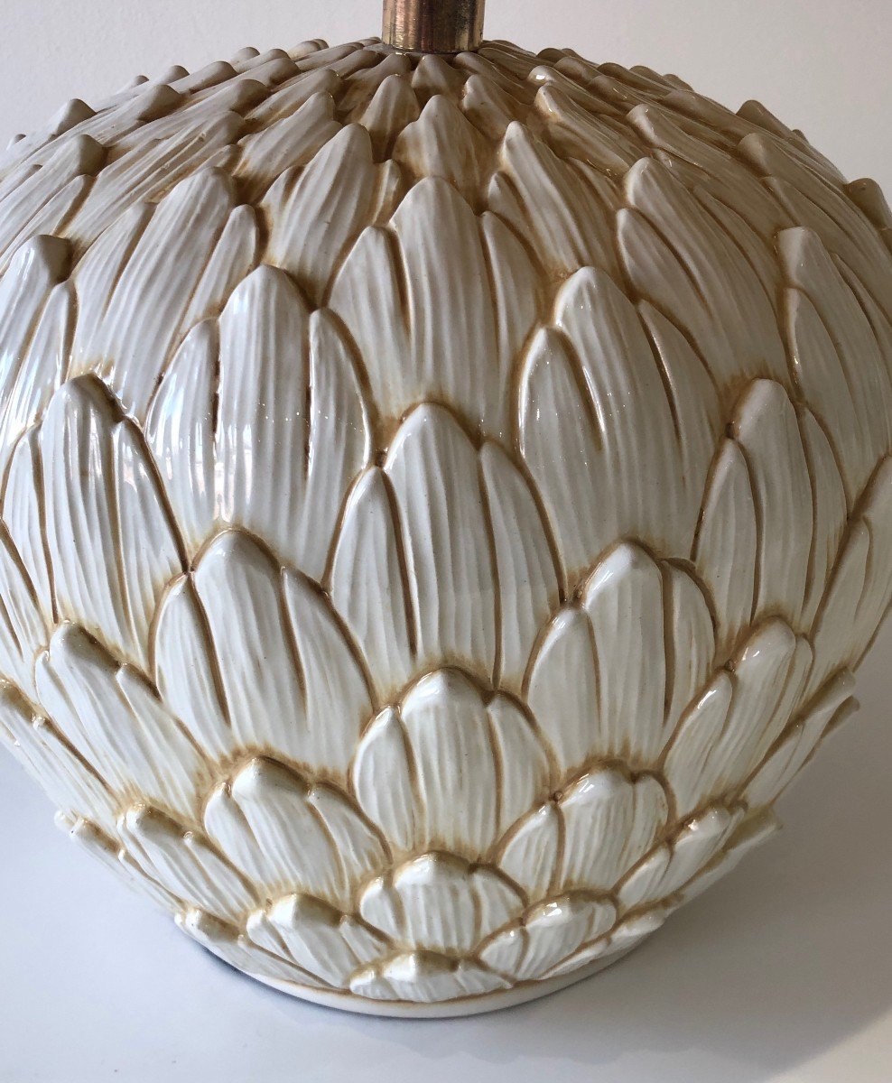 Lampe Artichaut En Céramique. Travail Français. Vers 1970-photo-6